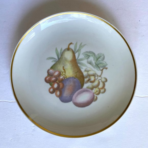 Vintage 1960s UPSALA EKEBY Karlskrona Salad Plate -Fruits Center, Thick Gold Rim - Picture 3 of 8
